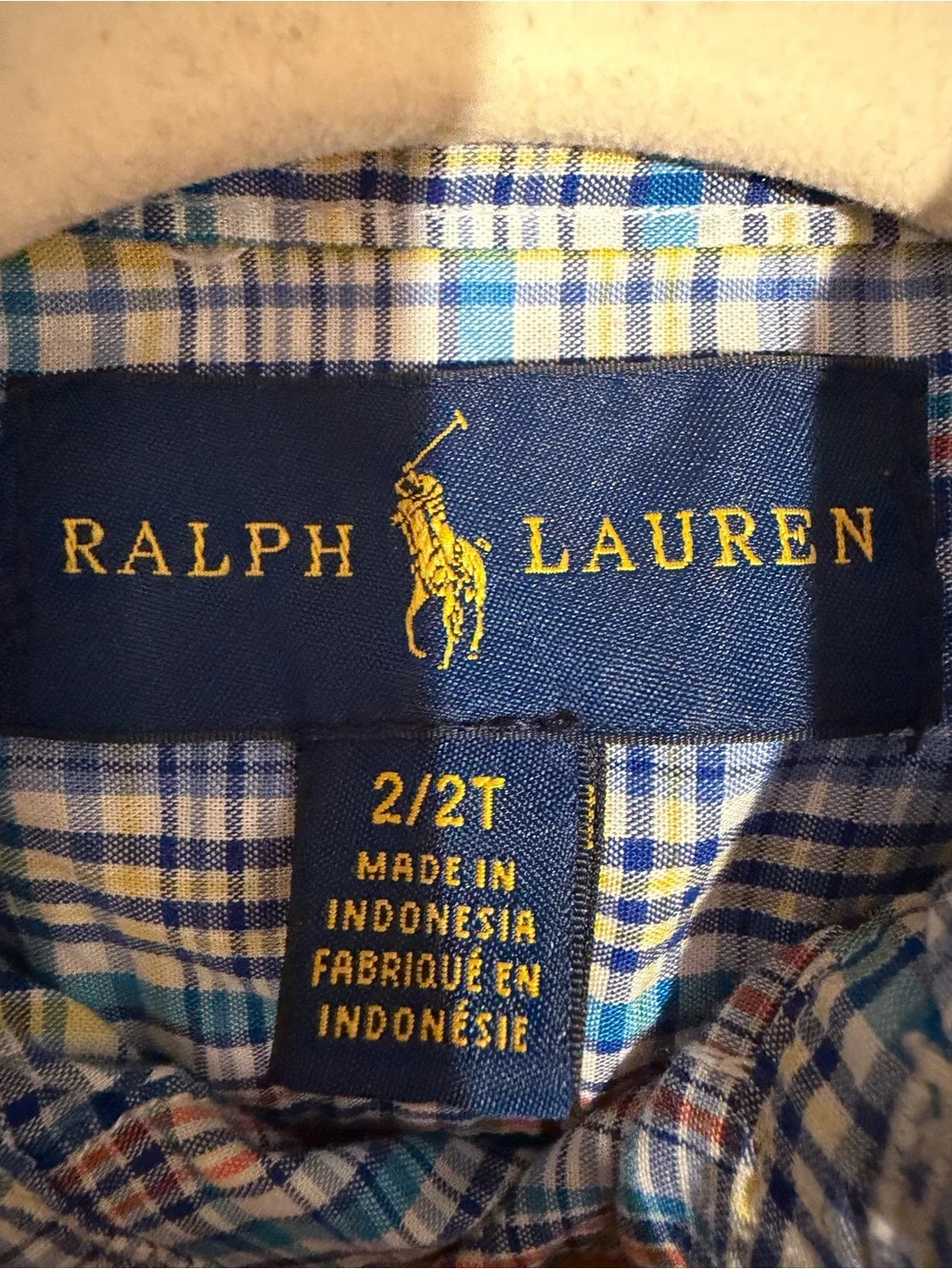 Polo Ralph Lauren Boys 2T Plaid Button Down Shirt Blue Chino Pants Outfit Set